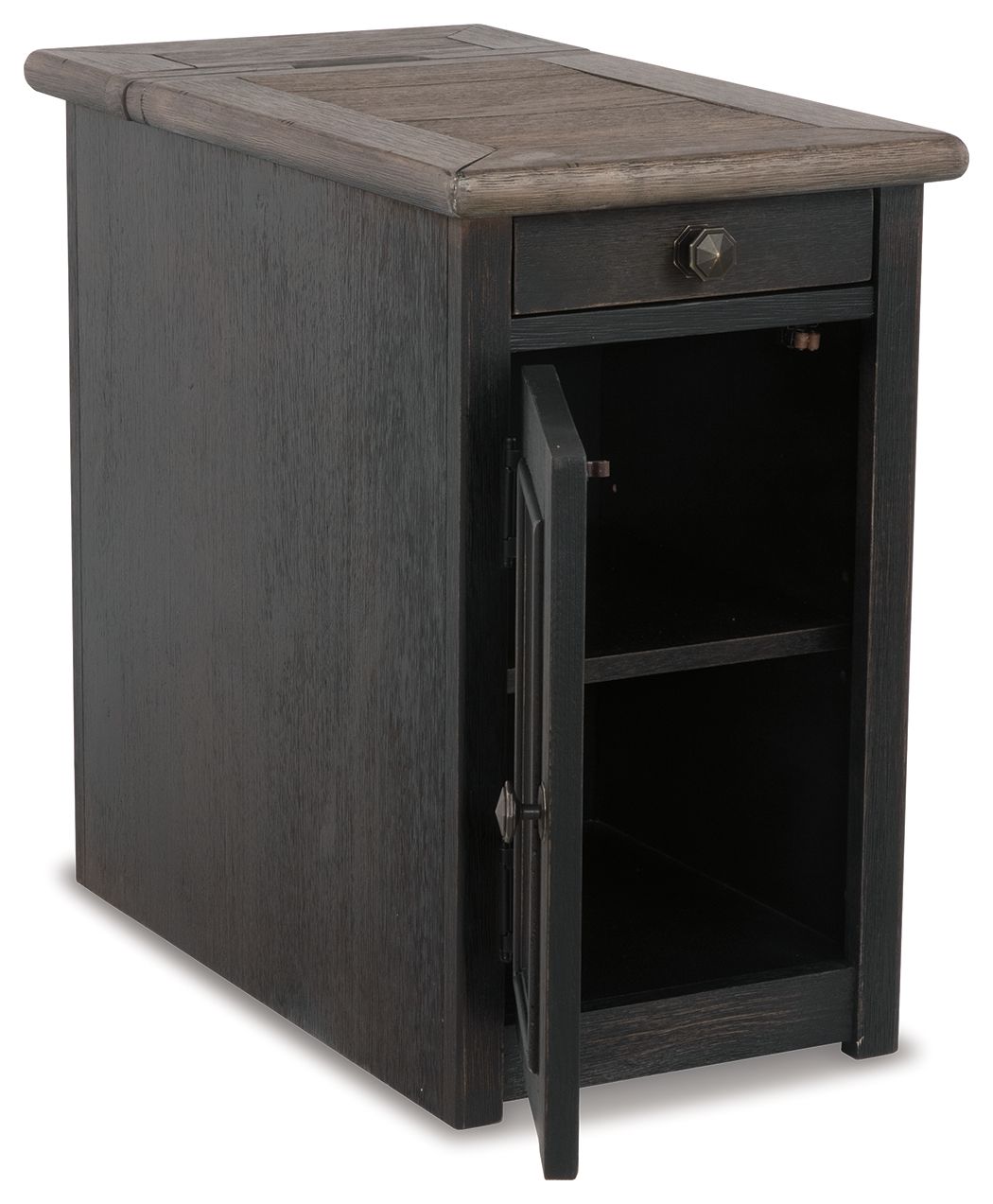 Tyler Creek - Grayish Brown / Black - Chair Side End Table
