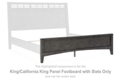 Montillan - King/ California King Panel Footboard with Slats - Grayish Brown