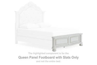 Montelaine - Queen Panel Footboard With Slats - Antique White