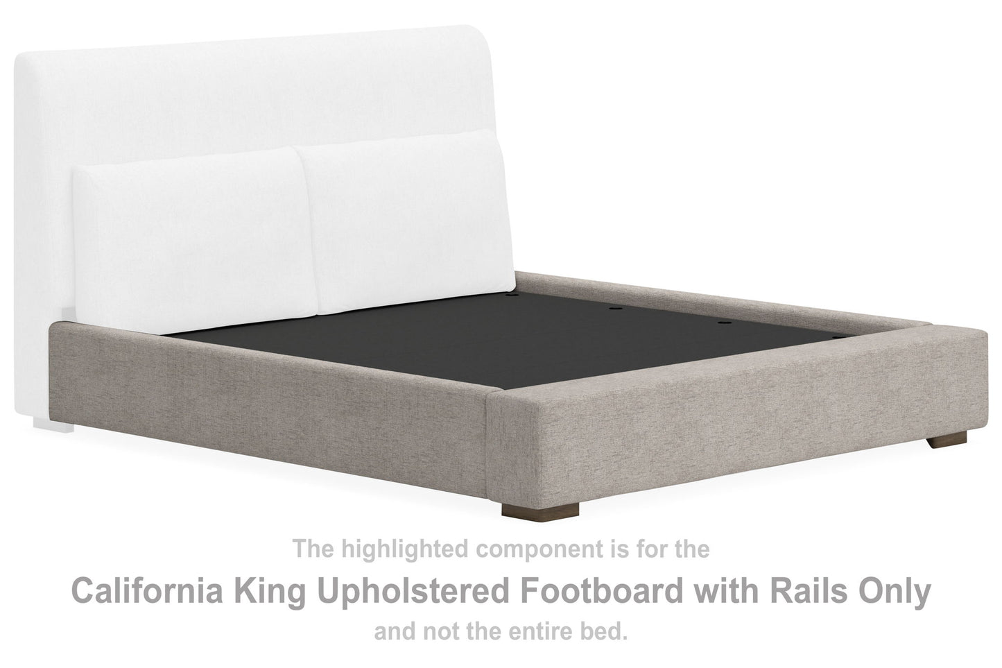 Cabalynn - California King Upholstered Footboard W/Rails - Oatmeal