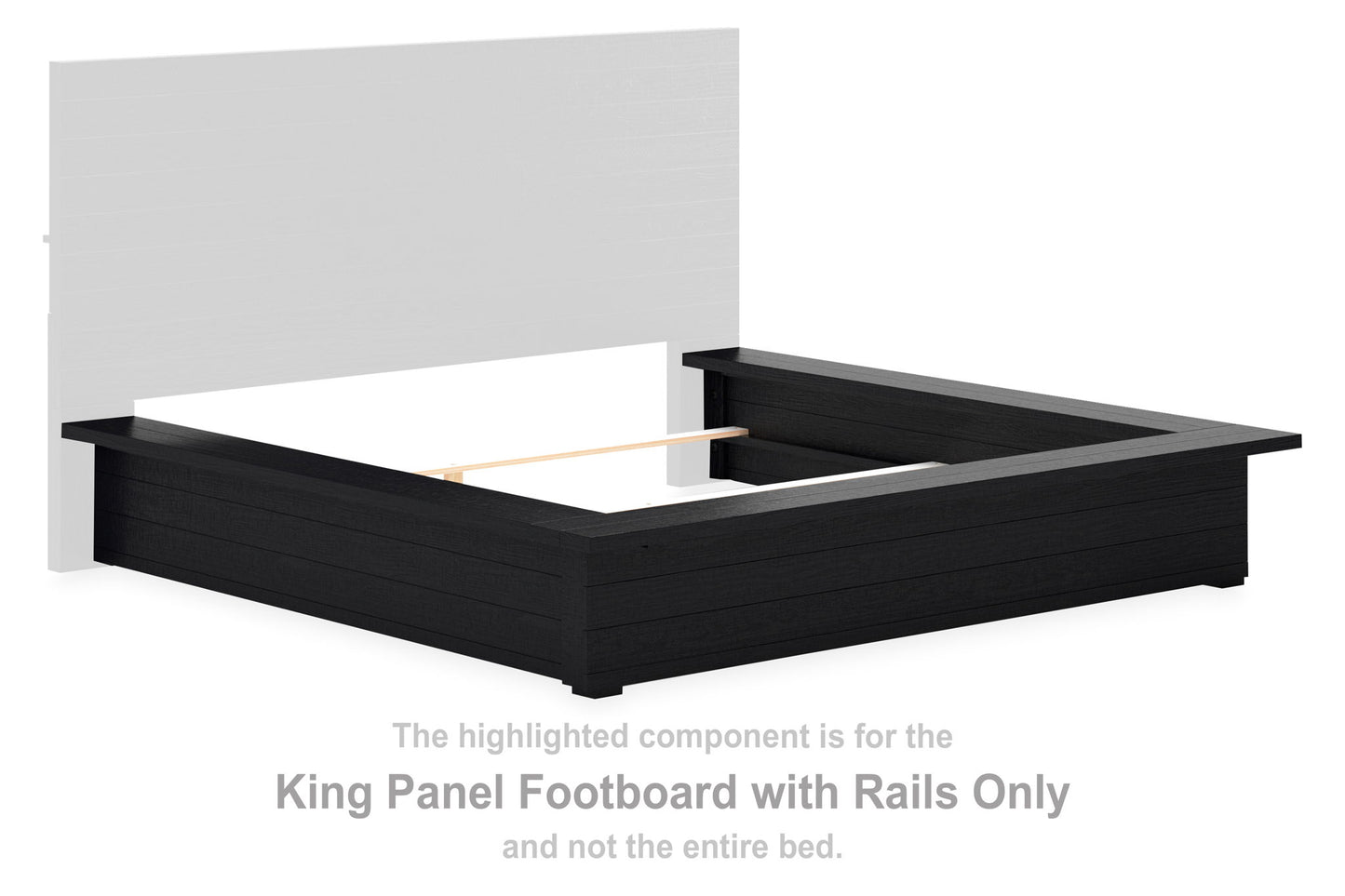 Londer - King Panel Footboard W/Rails - Black