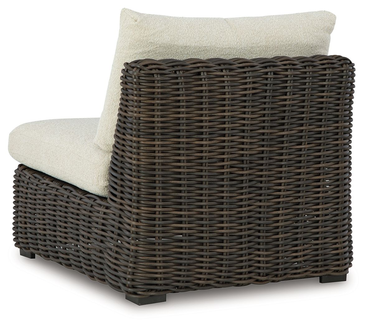 Kimora - Armless Chair With Cushion - Beige / Dark Brown