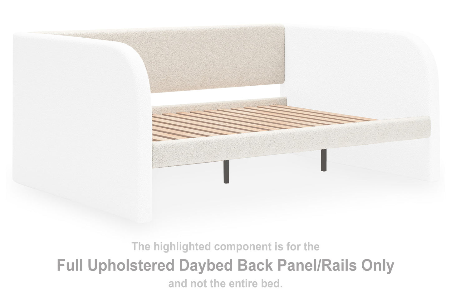 Arloster - White - Full Upholstered Daybed Back Panel Rails
