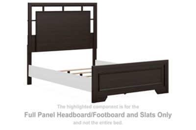 Covetown - Full Panel Headboard/Footboard and Slats - Dark Brown
