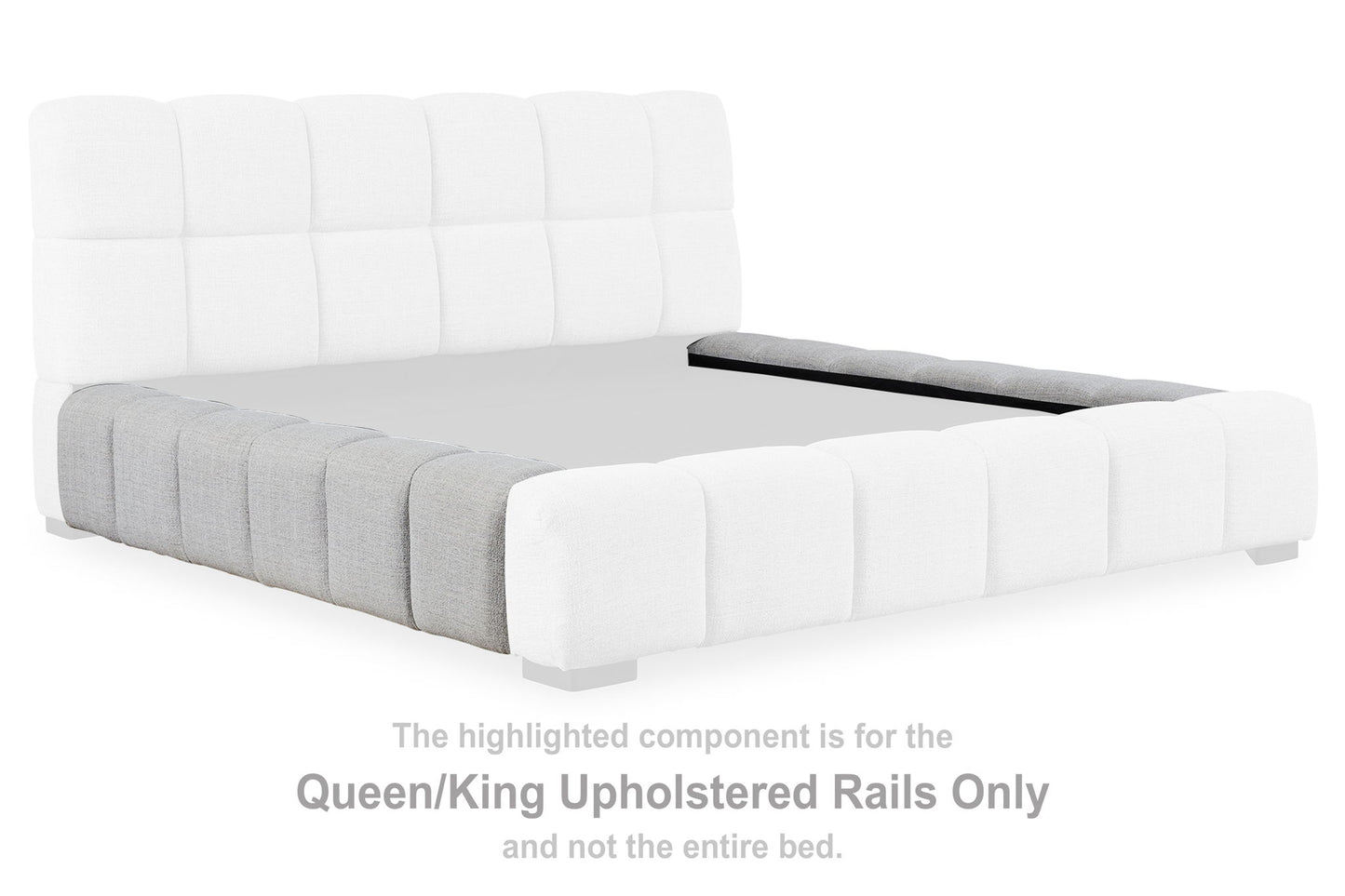 Grendusk - Queen/King Upholstered Rails - Light Gray