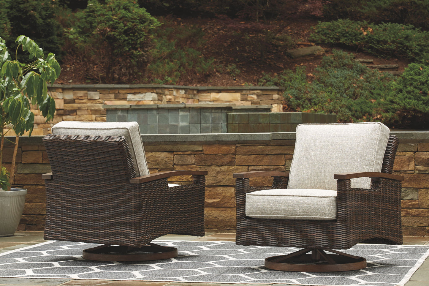 Paradise Trail - Medium Brown - Swivel Lounge Chair (Set of 2)