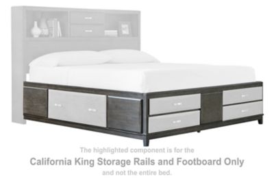 Caitbrook - California King Storage Rails and Ftbd - Gray