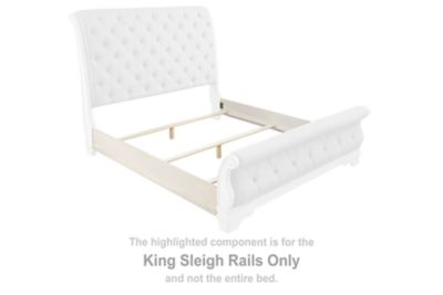 Realyn - King Sleigh Rails - Chipped White