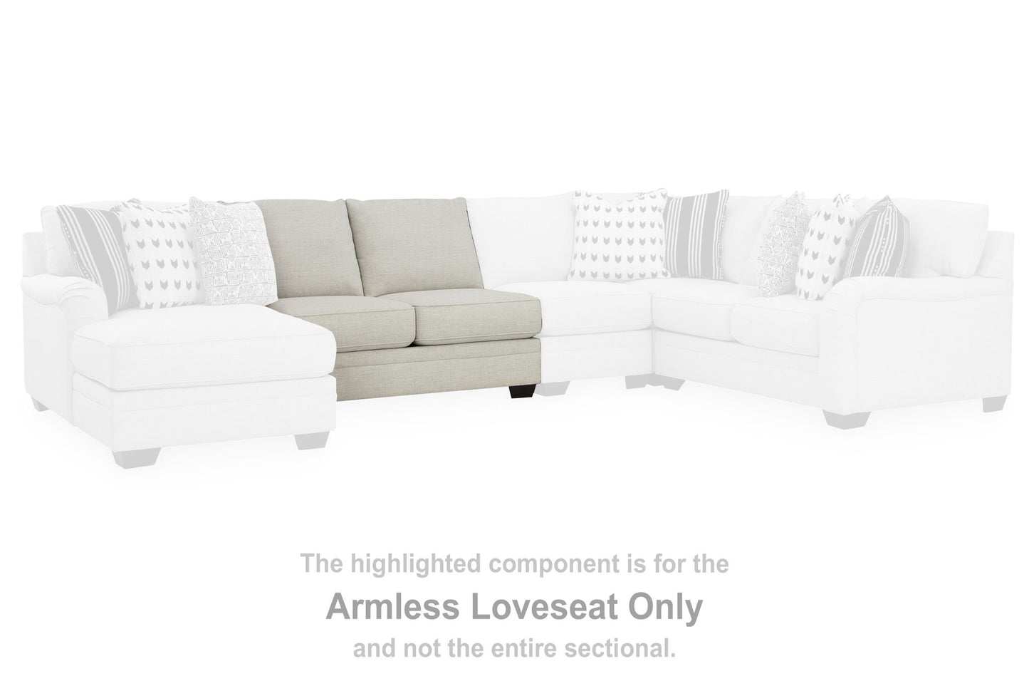 Huntsworth - Armless Loveseat - Dove Gray