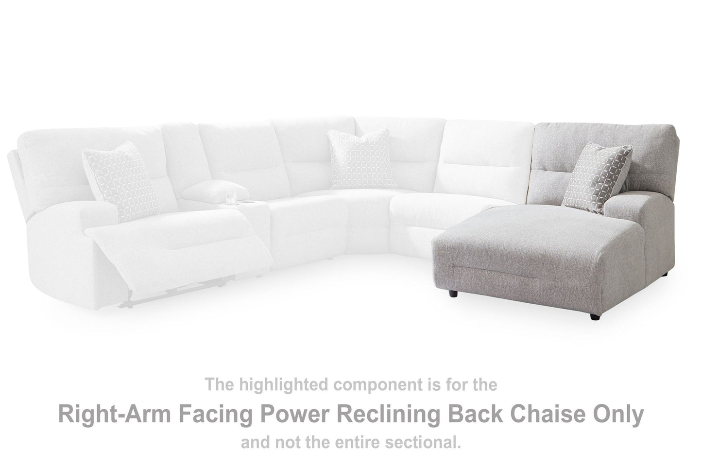 Acklen Place - Pewter - Raf Power Reclining Back Chaise