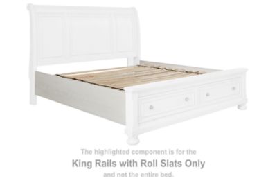 Robbinsdale - King Rails with Roll Slats - Antique White