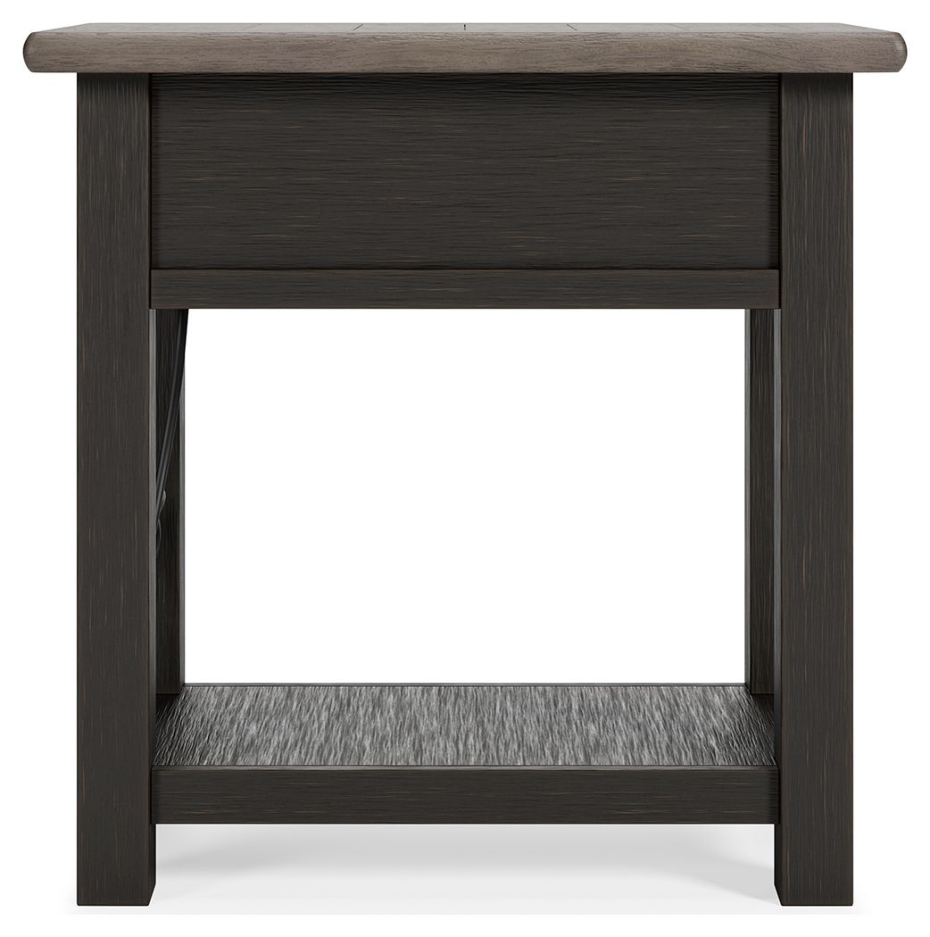 Tyler Creek - Black / Gray - Chair Side End Table