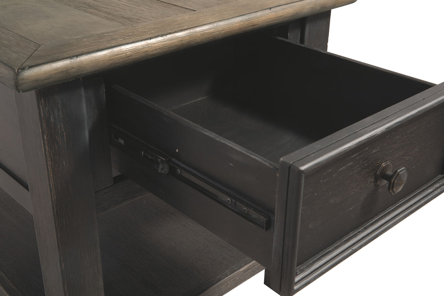 Tyler Creek - Grayish Brown / Black - Rectangular End Table