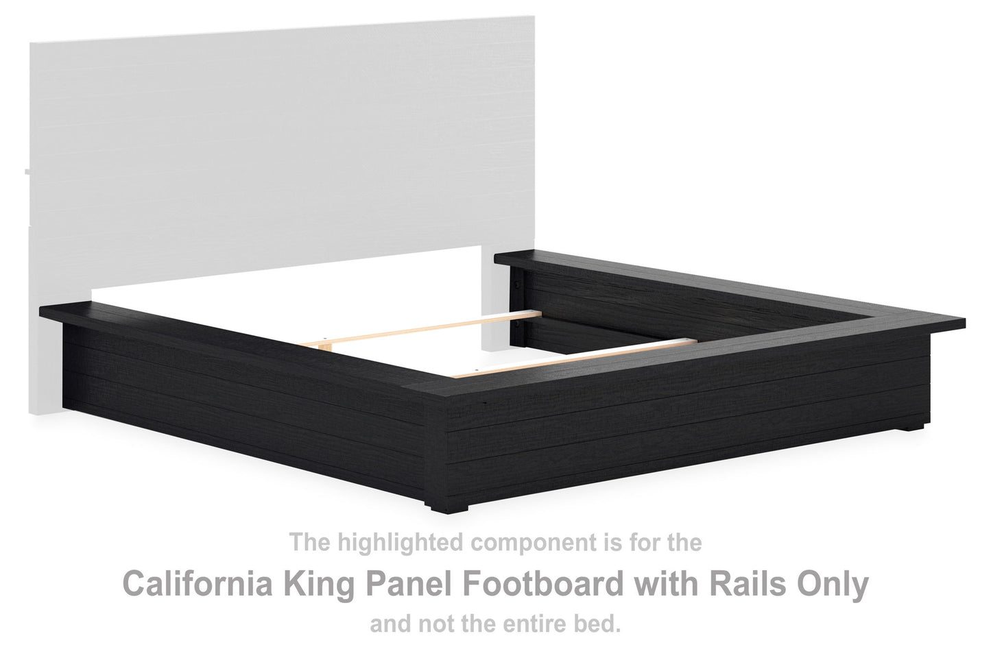 Londer - Cal King Panel Footboard/Rails - Black