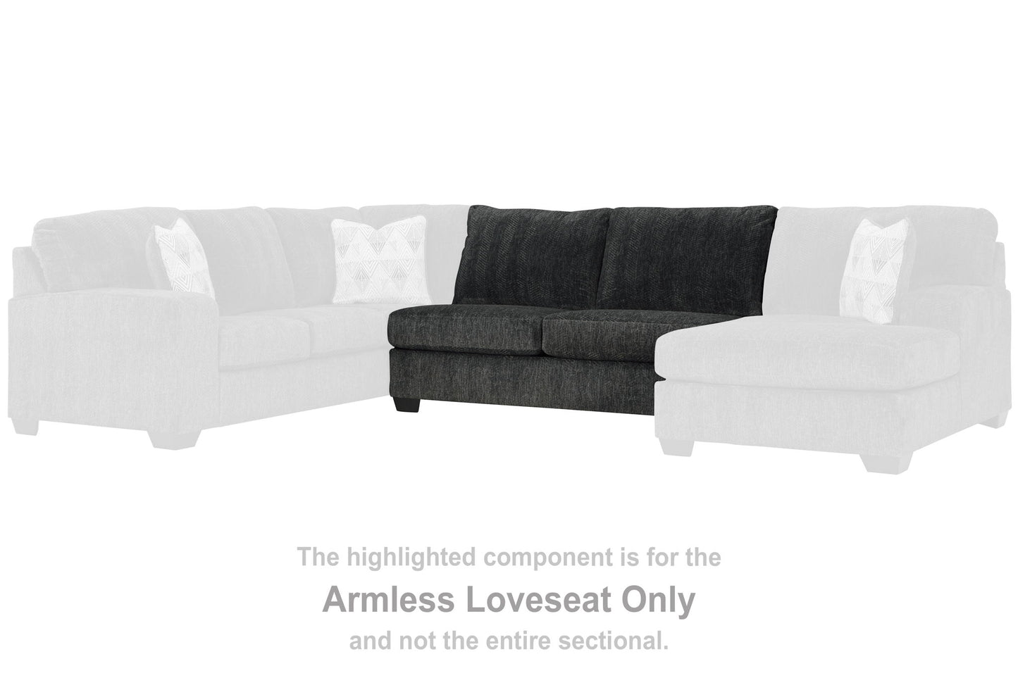 Hollyview - Armless Loveseat - Shadow