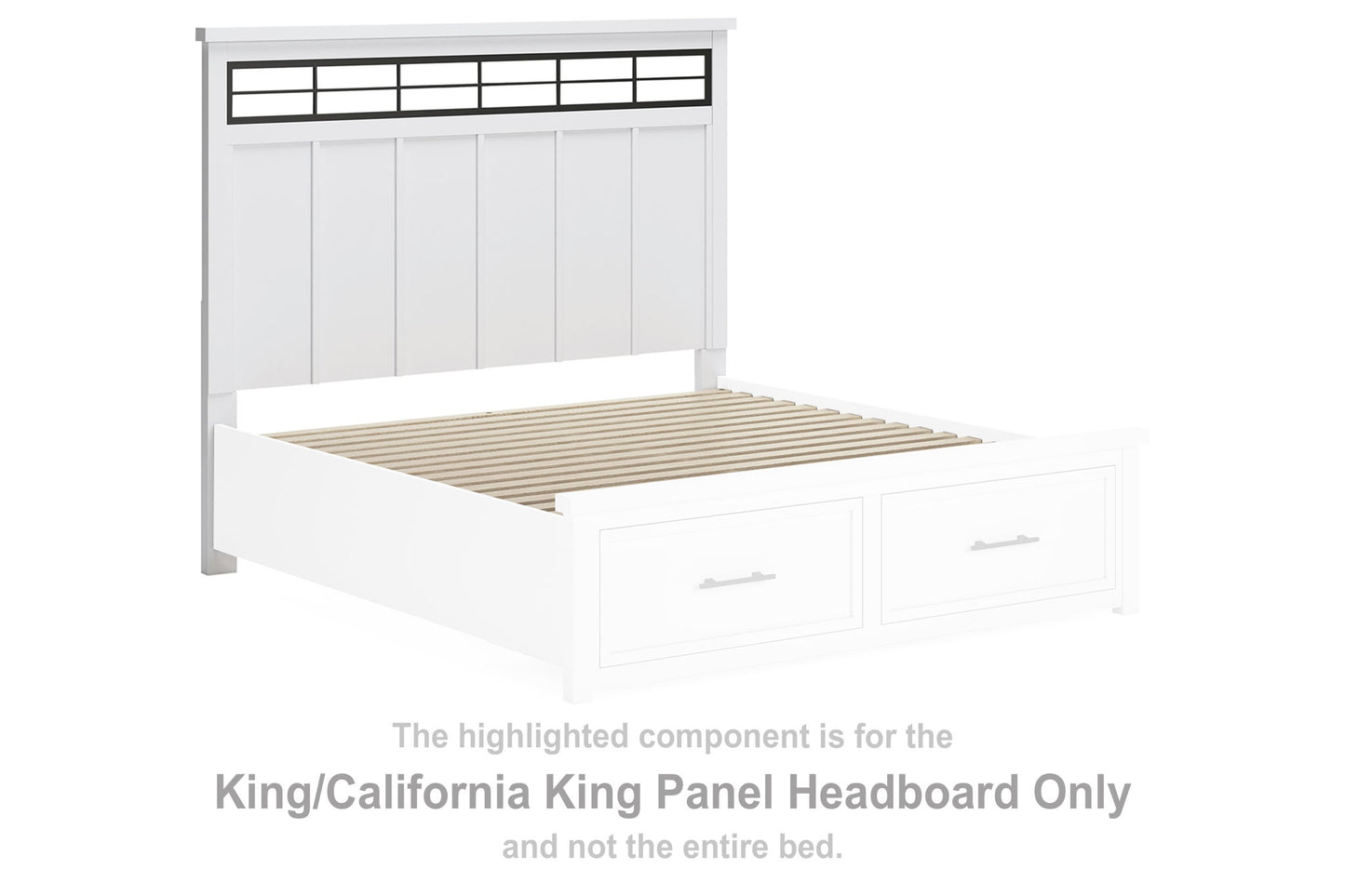 Ashbryn - White / Natural - King/California King Panel Headboard