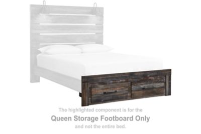 Drystan - Queen Storage Footboard - Brown / Beige