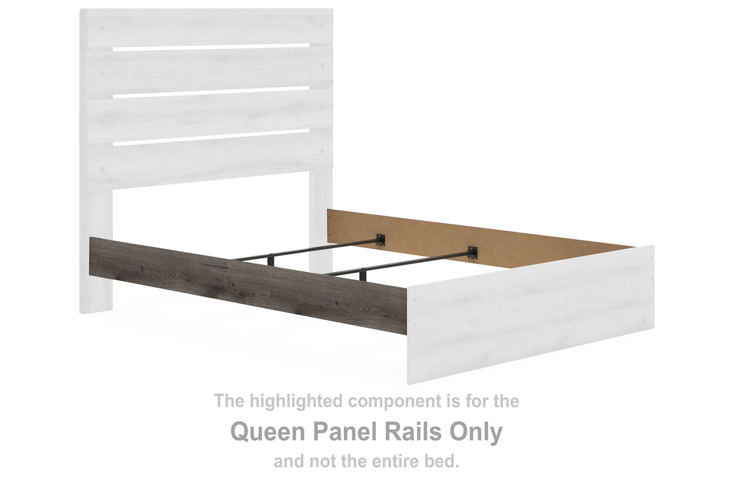 Graystorm - Queen Panel Rails - Brown Gray