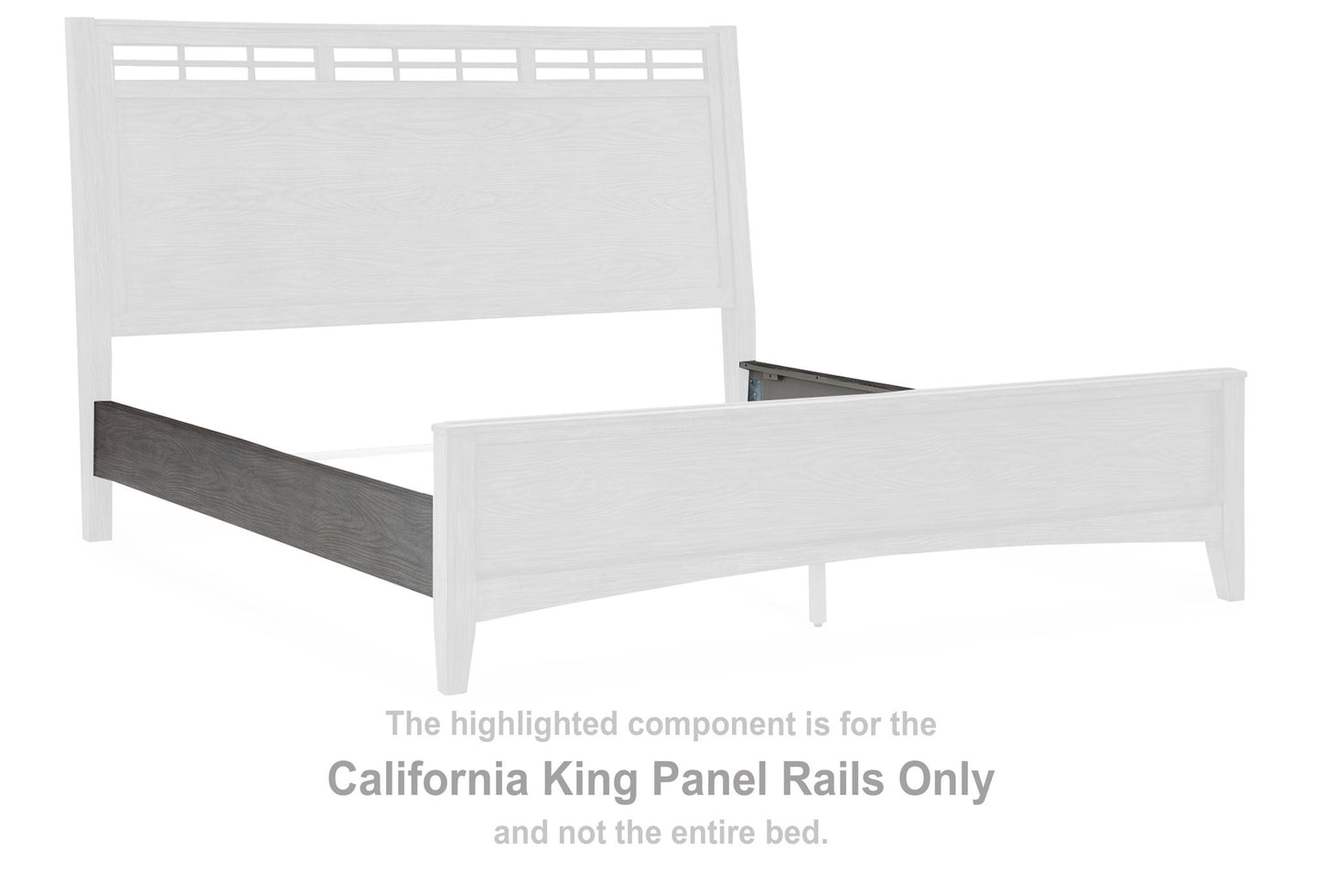 Montillan - California King Panel Rails - Grayish Brown