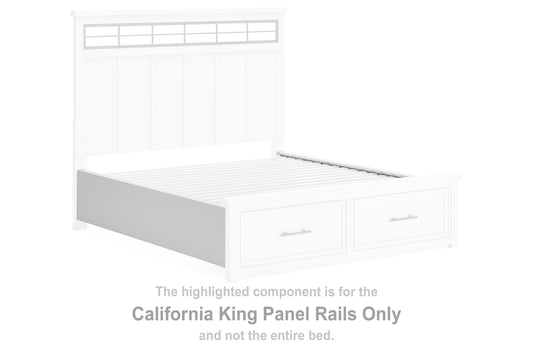 Ashbryn - White / Natural - California King Panel Rails