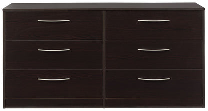 Finch - Black - Six Drawer Dresser