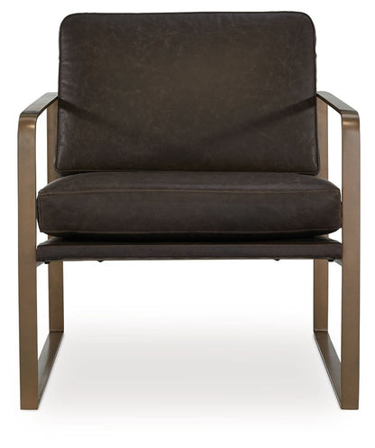 Bradett - Accent Chair - Dark Brown / Gold Finish