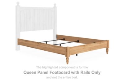 Aleaport - Warm Brown - Queen Panel Footboard With Rails