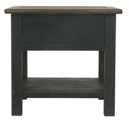 Tyler Creek - Grayish Brown / Black - Rectangular End Table
