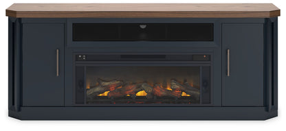 Landocken - 83" TV Stand With Electric Fireplace - Two-tone