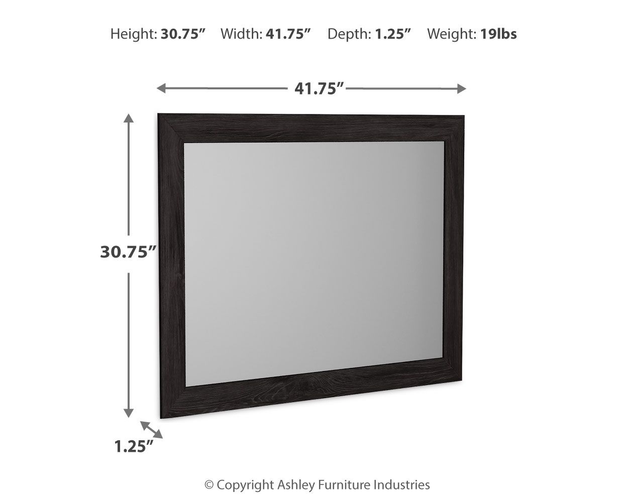 Belachime - Bedroom Mirror - Charcoal