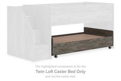 Frandern - Twin Loft Caster Bed - Gray