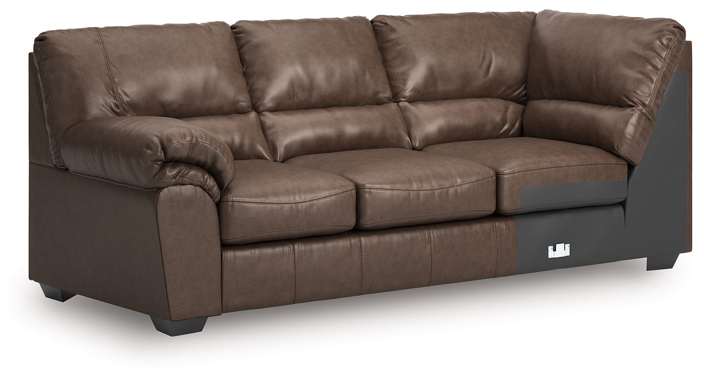 WillowBend - LAF Sofa With Corner Wedge - Umber