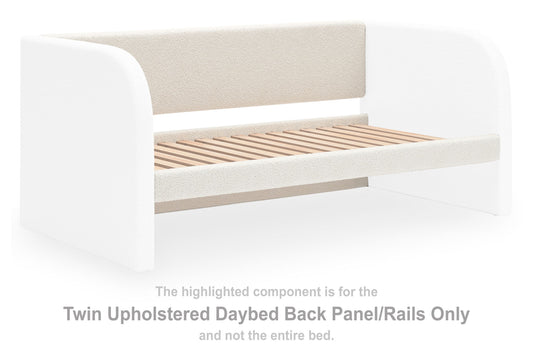 Arloster - White - Twin Upholstered Daybed Back Panel Rails