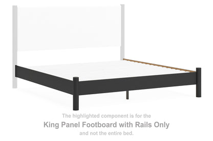 Cadmori - King Panel Footboard With Rails - Black