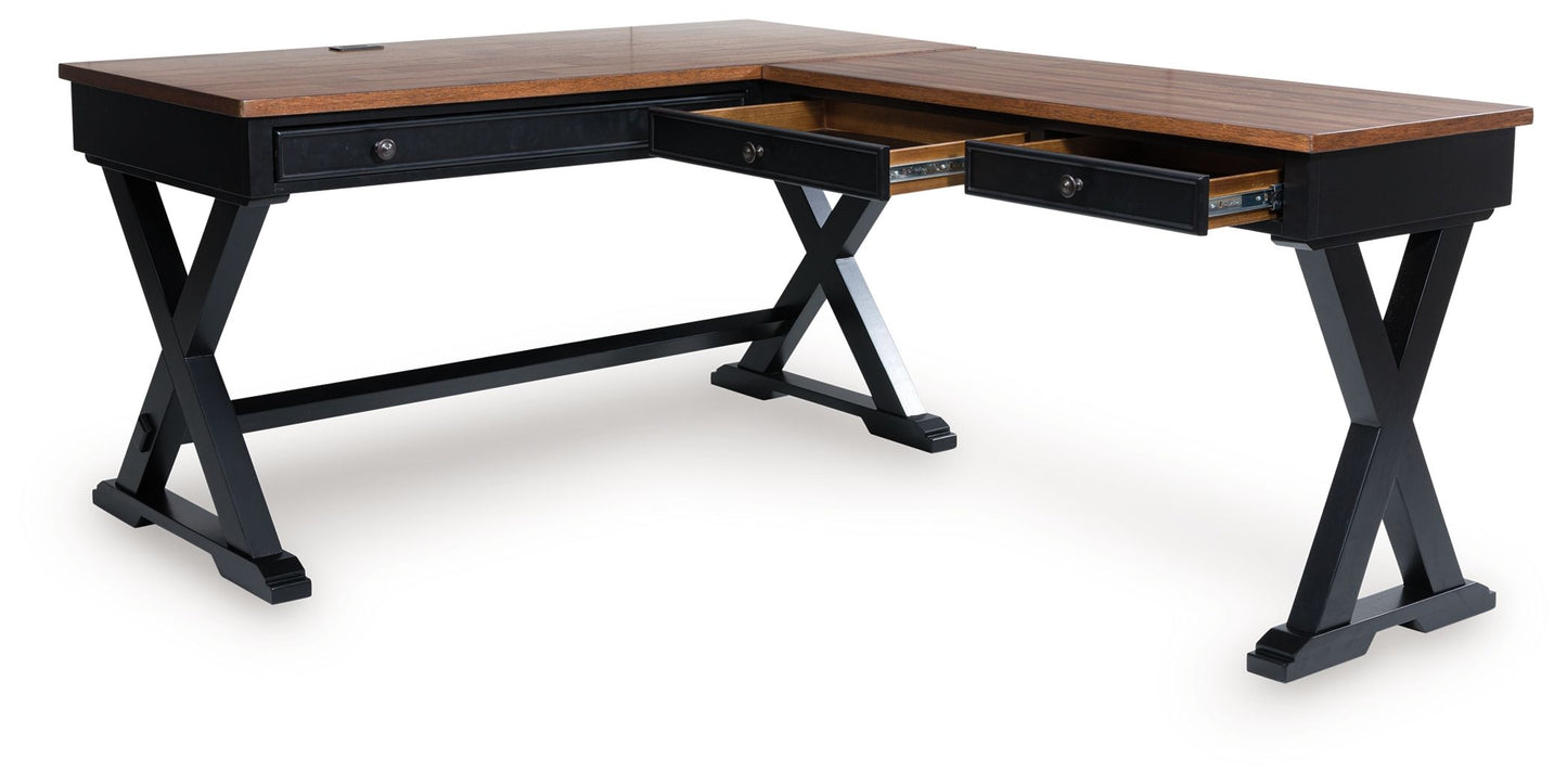 Wildenauer - Home Office Desk And Return - Brown / Black