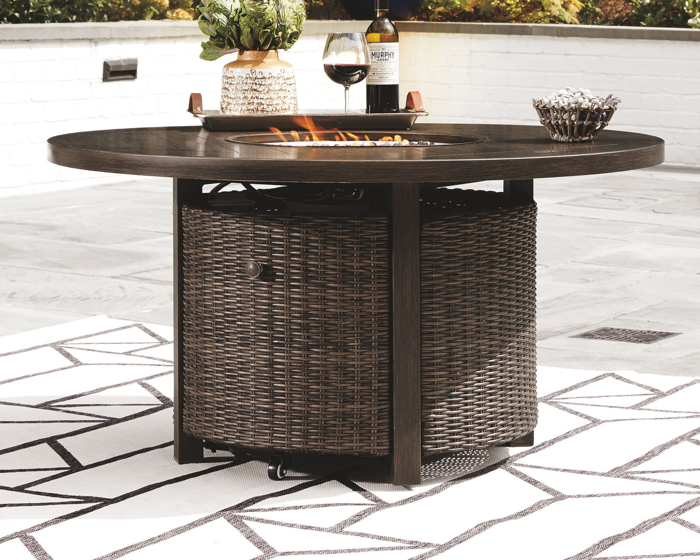 Paradise Trail - Round Fire Pit Table - Medium Brown