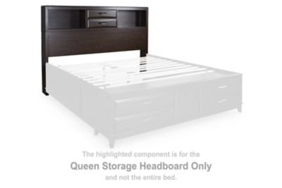 Vanmore - Dark Brown - Queen Storage Headboard