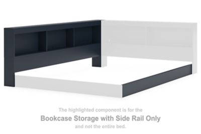 Simmenfort - Navy Blue - Bookcase Storage with Side Rail