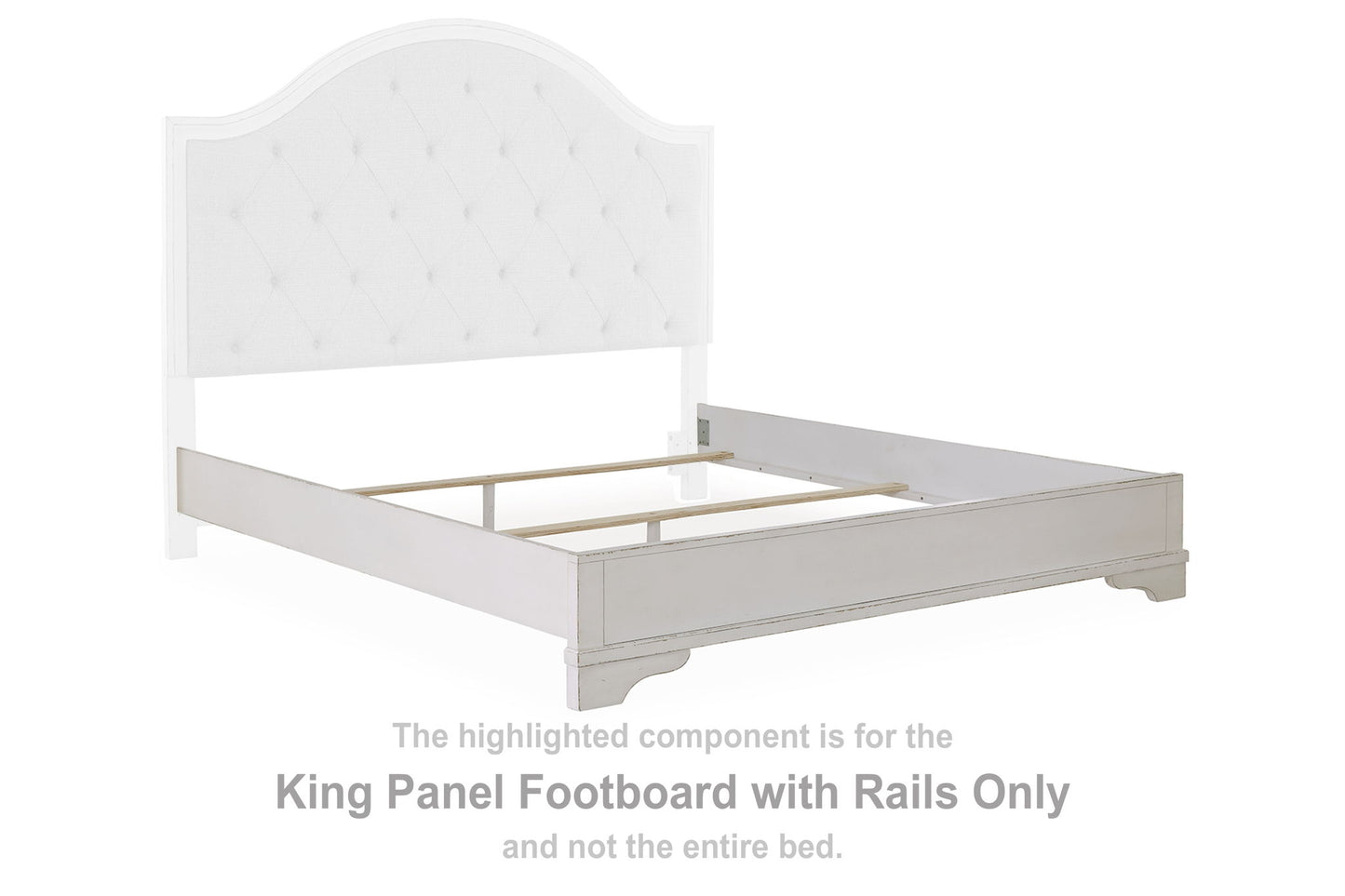 Blendon - King Panel Footboard W/Rails - Chipped White