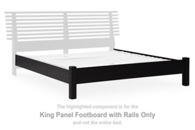 Danziar - King Panel Footboard W/ Rails - Black