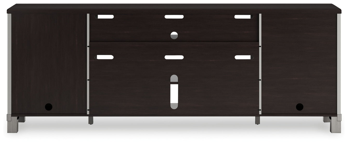 Darborn - Gray / Brown - XL TV Stand W/Fireplace Option
