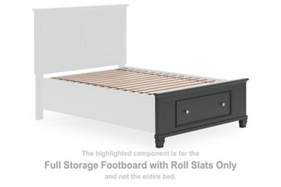 Lanolee - Full Storage Footboard With Roll Slats - Black