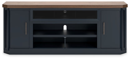 Landocken - Brown / Blue - XL TV Stand W/Fireplace Option