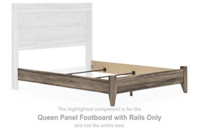 Elbrim - Queen Panel Footboard With Rails - Brown