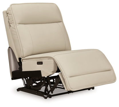 Double Deal - Power Armless Recliner With Adj Headrest - Almond