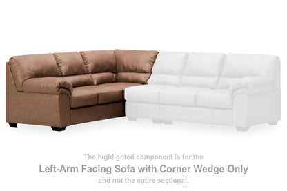 WillowBend - LAF Sofa With Corner Wedge - Caramel