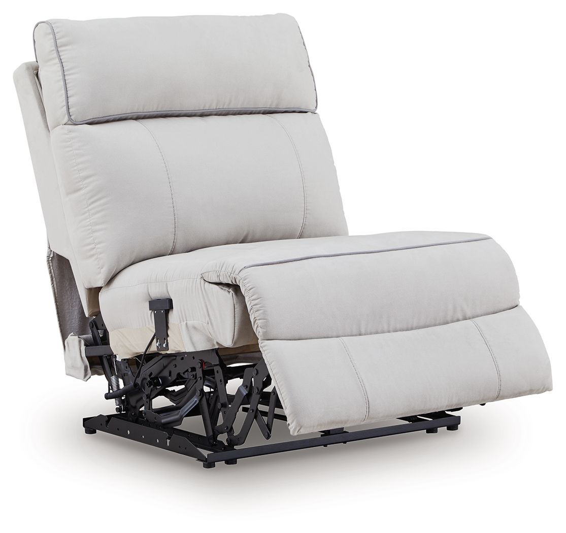 Social Pointe - Power Armless Recler With Adjustable Headrest - Pearl / Ash