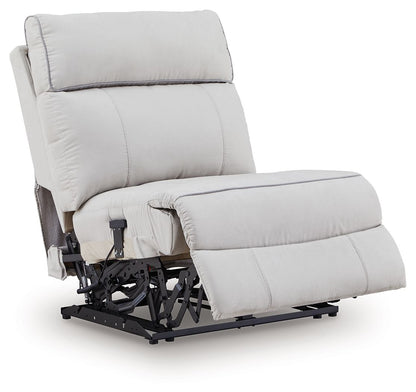 Social Pointe - Power Armless Recler With Adjustable Headrest - Pearl / Ash