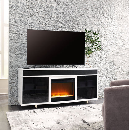 Gardoni - 72" TV Stand With Electric Fireplace - White / Black