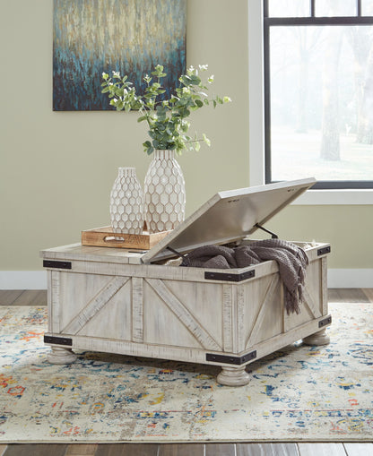 Carynhurst - Whitewash - Cocktail Table with Storage
